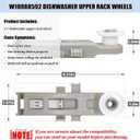 W10888592 Dishwasher Rack Wheels, Dishwasher Upper Dishrack Roller Replacement Parts PS11769236 8575281 WP8575281 (4Pcs)