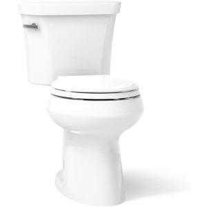 Kohler K-5481-0 Highline Comfort Height Two-Piece Round-Front 1.28 gpf Toilet with Class Five Flush Technology and Left-Hand Trip Lever White