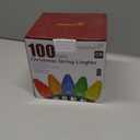 C9 LED Christmas String Lights - 82ft 100 LED Outdoor String Lights with Timer and 8 Lighting Modes, Plug in Extendable Roofline Lights String for Outside Yard Porch Christmas Holiday Decoration (Red and White)