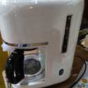 Nostalgia Classic Retro 10 Cup Coffee Maker - One-Touch Drip Brew, Reusable Filter - Anti-Drip, Auto Shutoff, & Time Display - Dishwasher Safe 50 oz Carafe - Cream
