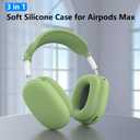 Silicone Case Cover for AirPods Max 2/1 (2026/2024/2020), Ear Pad Case Cover/Ear Cups Cover/Headband Cover for AirPods Max 2&1 (USB-C/Lightning), Accessories for Apple AirPods Max 2 Headphones, Green