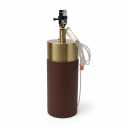Natural Leather And Gold Table Lamp