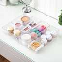 STORi SimpleSort 6-Piece Stackable Clear Drawer Organizer Set | 6" x 3" x 2" Rectangle Trays | Small Makeup Vanity Storage Bins and Office Desk Drawer Dividers | Made in USA