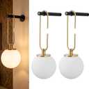 Wall Sconce Battery Operated Set of 2,Black Rechargeable Wireless Battery Wall Light Indoor Fixture with Remote Dimmable 3CCT＆9 Colors Modes Wall Lamps for Bedroom Living Room Hallway Decor, One Size
