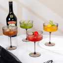 LIYH 20 Pcs Plastic Martini Glasses 10 Oz Clear Black Disposable Martini Glasses Cocktail Coupe Plastic Champagne Tower Disposable Wine Cups Perfect for Bar Cocktails Parties Wedding