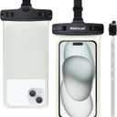 wellhouse Waterproof Phone Pouch, Waterproof Phone Case for iPhone 17 16 15 14 13 Pro Max XS Samsung, IPX8 3D Cellphone Dry Bag Beach Essentials (1 Pack - Luminous Black7.0, 7 inch)