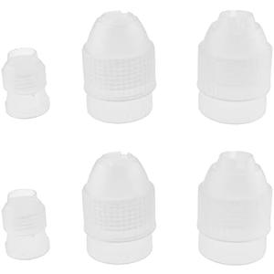 HAHIYO Plastic Couplers of Assorted Size Easy to Twist For Cake Decorating Piping Tip Coupler for Icing Nozzles (6 Pieces)