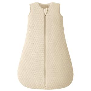 Yoofoss Baby Sleep Sack 0-6 Months TOG 2.5 Winter Baby Wearable Blanket, 100% Organic Cotton Infant Sleeping Sack 2-Way Zipper Warm Quilted Sleep Sack (Small, Apricot)