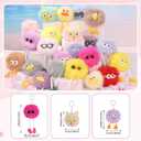OMyFav 24 PCs Party Favors Keychains - Plush Backpack Keychain Bulk Kids Keychain Cute for Birthday Party Favors for Kids 8-12 Back to School Gifts for Students Classroom Prizes Elementary