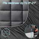 HYLEORY Full Mattress Pad Quilted Fitted Mattress Protector Cooling Pillow Top Mattress Cover Breathable Fluffy Soft Mattress Topper with 8-21" Deep Pocket, Dark Grey