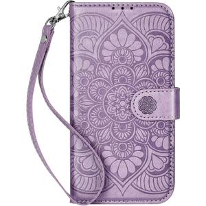 Wallet Case for iPhone 14,[RFID Blocking] 3 Card Holder Stand with Credit Card Slot PU Leather Magnetic Protective Flip Cover for iPhone 14 (Light Purple)