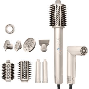 Professional Hair Dryer, Powerful 8 in 1 Hair Blow Dryer with 110,000 RPM High-Speed Negative Ionic Automatic Curling Iron, with Hot Air Brush, Multi-Styler, Magnetic Diffuser, Nozzle for Women