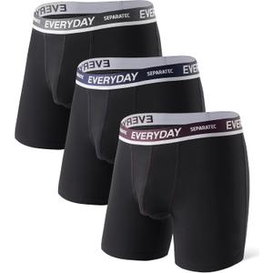 Separatec Cotton Dual Pouch Men's Underwear Comfortable Soft Breathable Everyday Boxer Briefs for men 7 Pack, M