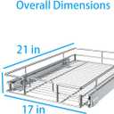 Pull Out Cabinet Organizer,Slide Out Kitchen Cabinet Storage Shelf and Drawer Organizer NEED 18" W and 22" D Cabinet, Chrome Finish (17 * 21 in)
