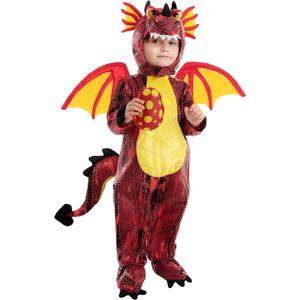 Spooktacular Creations Halloween Dragon Costume Toddler, Dinosaur Costume Kids with Eggs for Baby Halloween Dress Up Party (6-12 Months, Red)