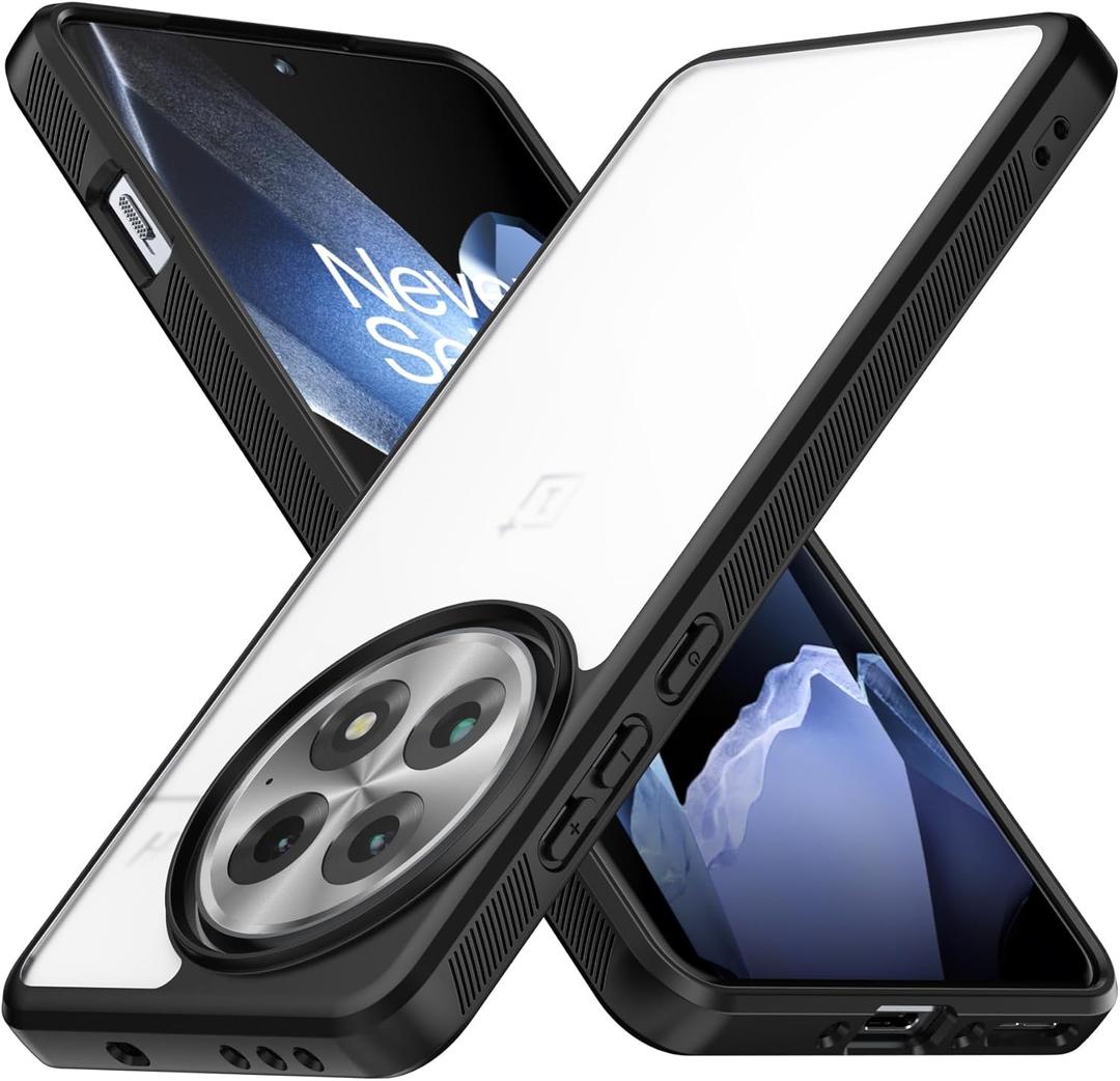 Eastcoo Slim Case for Oneplus 13 Case, [Hard PC Back+Soft TPU Bumper] [Anti-Yellowing] [Support Wireless Charging] Slim Fit Shockproof Protective Transparent Case Cover for OnePlus 13 5G, Matte Black