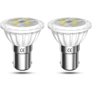 ALR12 BA15D LED Elevator Light - 6435/FR 12V BA15D Frosted Light Bulb 30W Halogen Replacement ALR12 Flood Light for RV Camper Trailer Motorhome Boat Lighting, Daylight 6000K, 2-Pack