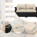 8p Outdoor Cushion Slipcovers Outdoor Patio Cushions Covers Replacement Waterproof with Zipper for 3-Seat Outdoor Rattan Sofa Patio Furniture Cushion Covers Cream, Covers Only