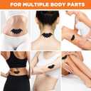 30Pcs Castor Oil Belly Button Patch, Butterfly Design, Highly Absorbent Cotton Castor Oil Pack Wrap Self Adhesive (Oil Not Included) (Black Bat)