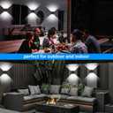 ledmo 20W High Power Modern Outdoor Wall Sconce Light Creative Adjustable Beam Square Up and Down Exterior Wall Lights Fixture Anti-Rust Aluminum IP65 6000K 1800LM Black for Patio Garage House 4 Pack