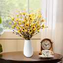 CRCZK 24Pcs Bee Floral Stems Decor, Artificial Spring Summer Bumble Bee Branch Picks with Sunflower & Berry, Farmhouse Rustic Yellow Flower Picks for Home Kitchen Table Vase Centerpiece