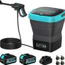 Cordless Washer,Foldable Washer with 2x5.0Ah Battery, 4 Adjustable Model, 4.5Gal Tank 10FT Hose, 6-in-1 Nozzle for Car Washer,Patio,Camping