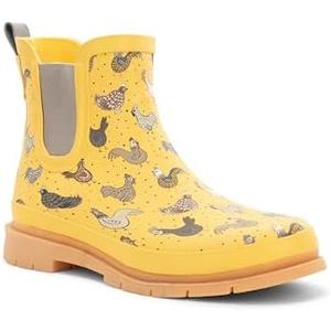 Western Chief Women's Waterproof Pull-On Chelsea Rain Boot with Fun Prints | Ladies slip-on ankle boots with rubber sole, cushioned EVA insole, built for wet days and styled for any occasion size 10