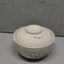 WHJY Japanese Creative Hand-painted Ceramic Tableware with Lid for Soup and Noodles, with Heat Preservation Function, Integrated Bowl and Lid - Blue Plum