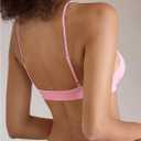 SOLY HUX Bras for Women Wireless Bra V Neck Comfort Everyday Bralette (Pink, M)