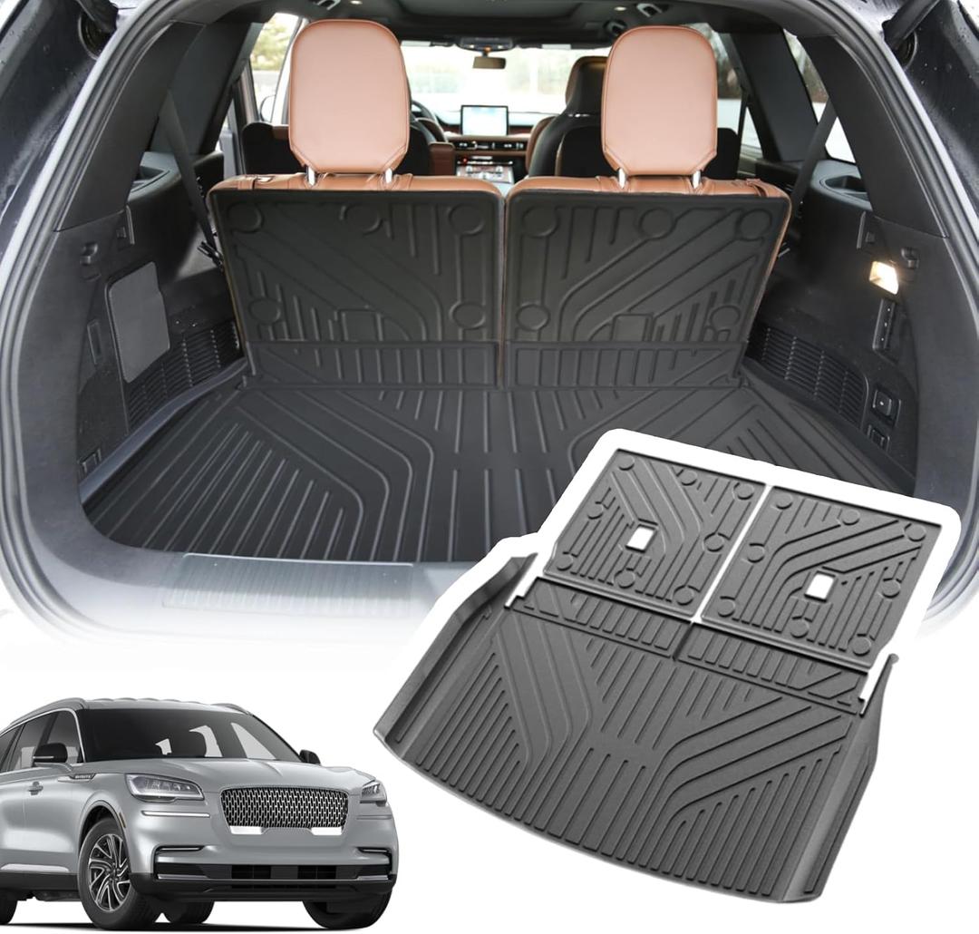 Cargo Liner Compatible with 2020-2025 Lincoln Aviator Trunk Mat Cargo Mat Back Seat Cover Protector Dog Liner Pet Mat Cargo Trunk Liner(Backrest Mats+Trunk Mat)