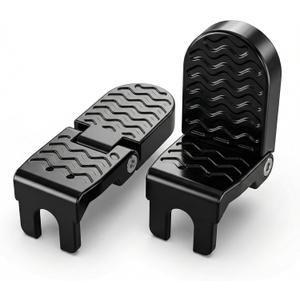 Heavy Duty E-Bike Foot Pegs, Foldable Rear Pedals for Passenger, Manganese Steel Reinforced Aluminum Bike Footrests with 15mm U-Slot & Anti-Slip for E-Bike, Mountain Bike, Folding Bicycle