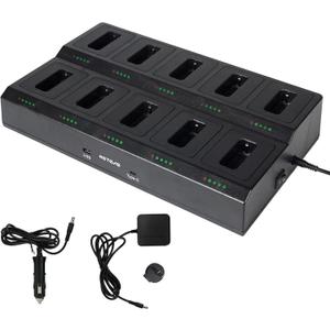 Retevis RT22 10-Way Walkie Talkie Charger, Ten Way Multi Unit Charger, for Retevis RT22 RT22S RB19 RB19P RB39 RB39P Walkie Talkie and Battery, 5 LED Indicators, AC/DC Adapter, Replaceable Base(1 Pack)