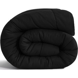 NTBAY Twin Comforter - Down Alternative Comforter Duvet Insert, All Season Bedding Quilted Duvet Insert with Corner Tabs, Machine Washable, Black (Twin(68x90 Inch) Pack of 1)