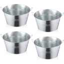 4 Pcs 1 Gallon Galvanized Metal Buckets with Handles, Small Rustic Decorative Pails for Party Centerpieces, Beverage Tub, Flower Pots, Gift Baskets, Farmhouse Indoor Outdoor Use