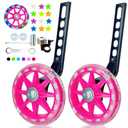 DDJKCZ Training Wheels for Kids Bicycle,Flash Mute Big Wheel Compatible for 12 14 16 18 20 inch Single Speed Bike (ROSE)