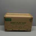 Vegan Leather Baby Play Mat for Floor, 50x50 Thick Foam Soft Padded Playpen Mat with Wipe-Clean and Waterproof Removable Cover for Babies and Toddlers Infants (Beige)