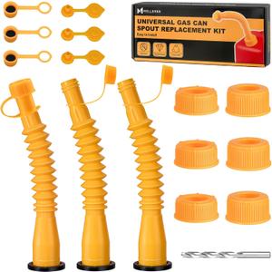 Gas Can Spout Replacement, 3-Pack Upgraded Gas Can Nozzle Replacement Compatible with 1/2/5/10 Gallon Cans, Durable Flexible Nozzle for Easy Refueling and Spill Prevention