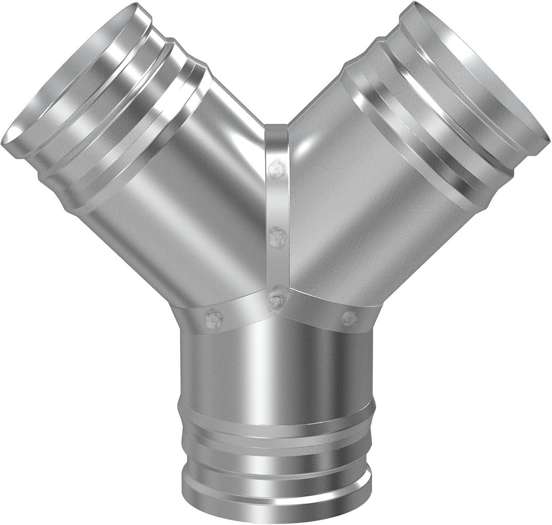 4" Duct Splitter for Exhaust Fan Dryer Vent Hose 3 Way Duct Hose Connector, Y Shaped Duct Connector Split Ventilation Intake Outlet (4" Y Shape)
