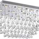 Saint Mossi 12-Lights Modern Chandelier K9 Crystal Chandelier Light Fixture by Raindrop Chandelier Design,Modern Flush Mount Ceiling Light Fixtures,H16 x W22 x L31