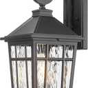 Outdoor Wall Lights 14 Inch Exterior Waterproof Lighting Fixtures Aluminum Material and Water Ripple Glass E26 Socket Black Outdoor Lights for House Garages