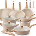 SENSARTE Ceramic Cookware Sets, Pots and Pans Set Non stick, Non toxic Healthy Induction Cookware, 26 Pcs Nonstick Kitchen Cooking Set, w/Frying Pans Set, Saucepans Set