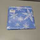 Horaldaily Christmas Tablecloth 7070 Inch Round, White Snow Blue Washable Table Cover for Party Picnic Dinner Decor