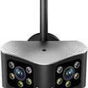 Reidubo 4K WiFi Security Cameras Outdoor with 165° Ultra-Wide Angle, Ultra-HD Dual Lens Cameras for Home Security, Two-Way Talk, Color Night Vision, IP66 Waterproof, Sound & Light Alarm