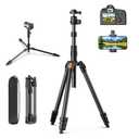 XXZU 71" Camera Tripod, Tripod for Camera Phone with 360°Ball Head and Smartphone Holder, Aluminum DSLR Tripod Stand, Travel for Phone/DSLR/SLR/Projector/Video Recording, Max Load 8kg/17.64lb