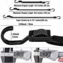 Bungee Cords with Hooks Heavy Duty, Flat Adjustable Bungee Cords with Hooks 40 Inch, Rubber Black Bungee Straps with Buckle Hooks for Outdoor, Camping, Tarps, Bike Rack, Tent, Truck, 4 Pack