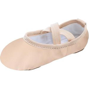 Ballet Shoes for Girls Toddler Kids Ballet Slippers Women Split Sole Leather Ballerina Dance Shoes (Beige)