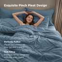 Bedsure Full Comforter Set Mineral Blue - Bed in a Bag Full Size Bedding Set 7 Pieces, GentleSoft Pintuck Bed Set Gift for Family, Pinch Pleat All Season Comforter with Sheets, Pillowcases & Shams