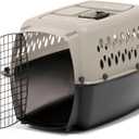 Petmate Vari Dog Kennel Portable Carriers & Crates for Smaller Dogs or Puppies and Pets 10 to 20 lbs, Airline-Friendly Plastic Pet Carrier Home and Travel, 24" Long, Taupe & Black, 24 x 16.7 x 14.5