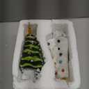 2 Pack Ceramic Christmas Tree Night Light, 6 Decorative Xmas Tree Lamp Multicolor Bulbs & ON/Off Switch, Vintage Christmas Wall Nightlight for Bedroom Bathroom Living Room Porch Holiday Decor