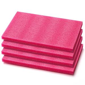 Pangda 4 Pcs 14.75 x 9.5 x 0.75 Inch Pink Polyethylene Foam Sheets Anti Static Foam Blocks Pad Cushion Cuttable Polyethylene Sheets for Reliable Packing and Craft Protection Shipping